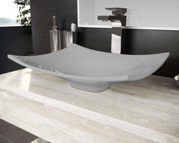 Cuba Pia De Apoio Para Banheiro Toleato Bari 43 Cm Marmorite Cinza / Grey - Sao joao é boa?