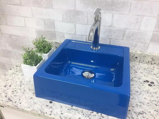 Cuba Pia De Apoio Para Banheiro Toleato Bréscia 34 Cm Marmorite Azul Bic - Sao joao é boa?