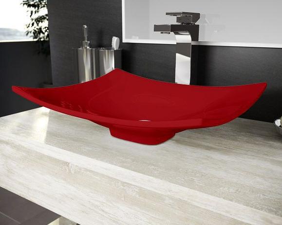 Cuba Pia De Apoio Para Banheiro Toleato Folha Bari 43 Cm Marmorite Vermelho é boa?