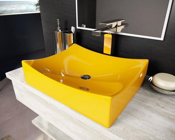 Cuba Pia De Apoio Para Banheiro Toleato Folha Pádua 45 Cm Marmorite Amarelo Girassol Menor preço em Cuba Pia De Apoio Para Banheiro Toleato Folha Pádua 45 Cm Marmorite Amarelo Girassol