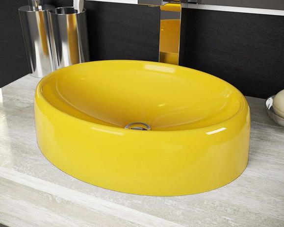 Cuba Pia De Apoio Para Banheiro Toleato Oval Luzza 39 Cm Marmorite Amarelo Girassol é ruim? Cuba Pia De Apoio Para Banheiro Toleato Oval Luzza 39 Cm Marmorite Amarelo Girassol é boa?