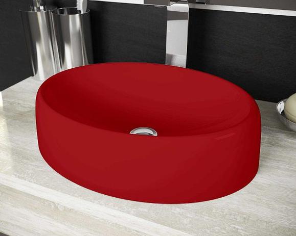 Cuba Pia De Apoio Para Banheiro Toleato Oval Luzza 39 Cm Marmorite Vermelho Menor preço em Cuba Pia De Apoio Para Banheiro Toleato Oval Luzza 39 Cm Marmorite Vermelho