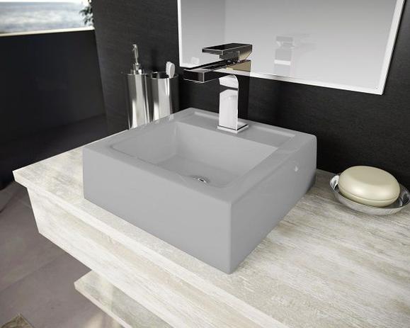 Cuba Pia De Apoio Para Banheiro Toleato Quadrada Bréscia 34 Cm Marmorite Cinza / Grey é ruim? Cuba Pia De Apoio Para Banheiro Toleato Quadrada Bréscia 34 Cm Marmorite Cinza / Grey é boa?