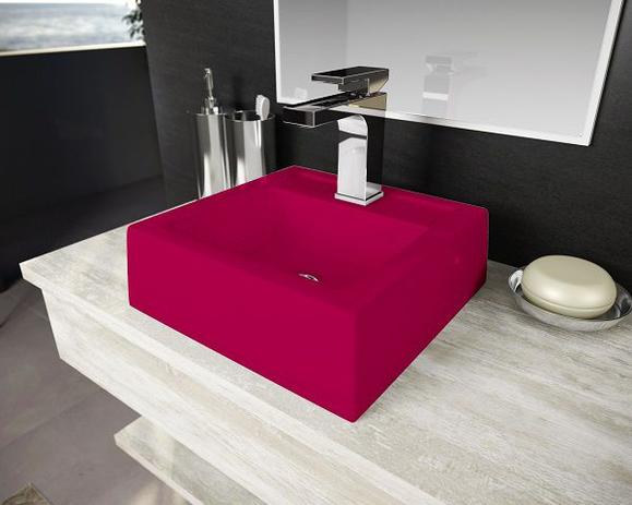 Cuba Pia De Apoio Para Banheiro Toleato Quadrada Bréscia 34 Cm Marmorite Pink Fúcsia Rosa é boa?