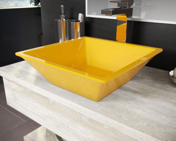 Cuba Pia De Apoio Para Banheiro Toleato Quadrada Gaia 36 Cm Marmorite Amarelo Girassol é boa?