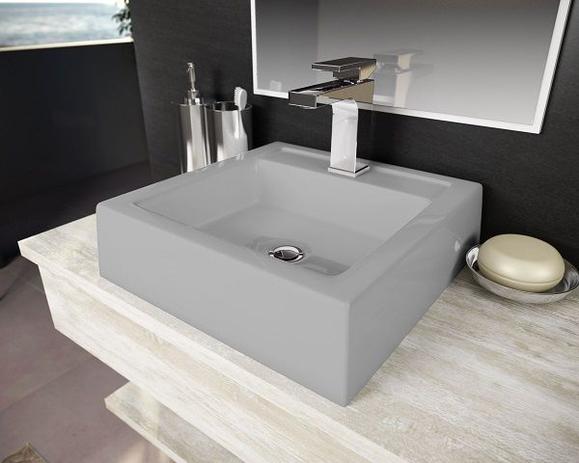 Cuba Pia De Apoio Para Banheiro Toleato Quadrada Gênova 41 Cm Marmorite Cinza Grey é boa?
