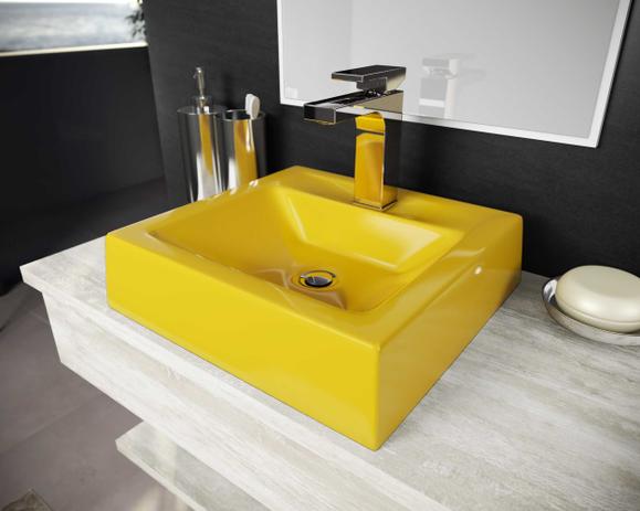 Cuba Pia De Apoio Para Banheiro Toleato Quadrada Print 40 Cm Marmorite Amarelo Girassol é ruim? Cuba Pia De Apoio Para Banheiro Toleato Quadrada Print 40 Cm Marmorite Amarelo Girassol é boa?