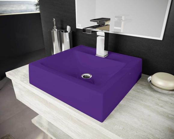 Cuba Pia De Apoio Para Banheiro Toleato Quadrada Print 40 Cm Marmorite Ameixa Roxo é boa?