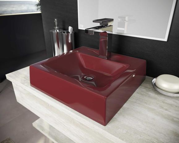 Cuba Pia De Apoio Para Banheiro Toleato Quadrada Print 40 Cm Marmorite Vinho é boa?