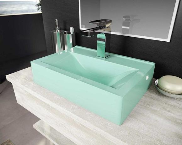 Cuba Pia De Apoio Para Banheiro Toleato Retangular Braga 45 Cm Marmorite Verde Mar é ruim? Cuba Pia De Apoio Para Banheiro Toleato Retangular Braga 45 Cm Marmorite Verde Mar é boa?