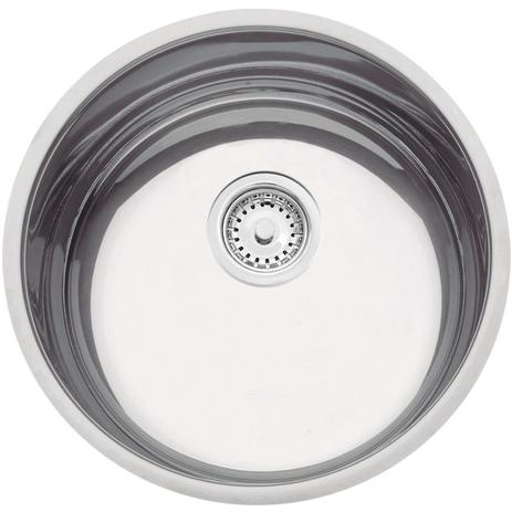Cuba redonda em aço inox polido 38cm com valvula 38 bl - Tramontina Menor preço em Cuba redonda em aço inox polido 38cm com valvula 38 bl - Tramontina