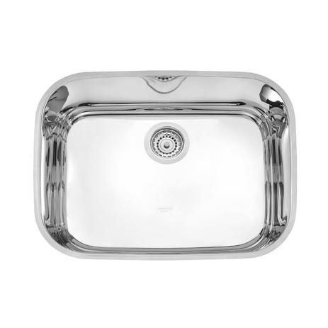 Cuba retangular em aco inox alto brilho 48x34cm com valvula 48 bl - Tramontina Menor preço em Cuba retangular em aco inox alto brilho 48x34cm com valvula 48 bl - Tramontina