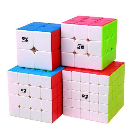 Cubo Mágico Qiyi Kit 4 Peças - Speed 2x2, 3x3, 4x4 e 5x5 Stickerless - Qi yi cube Menor preço em Cubo Mágico Qiyi Kit 4 Peças - Speed 2x2, 3x3, 4x4 e 5x5 Stickerless - Qi yi cube