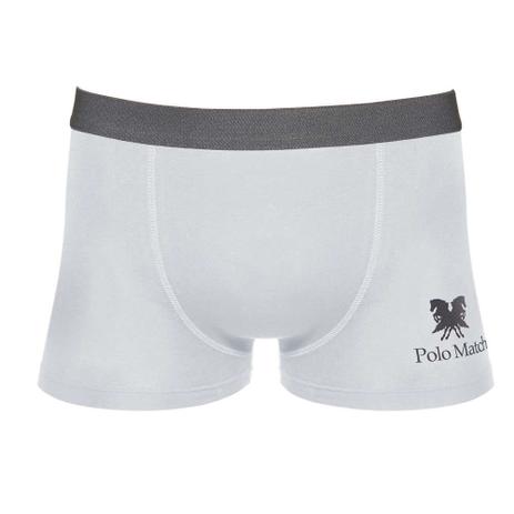 Cueca Boxer de Cotton Branca/Grafite - Polo Match é boa?