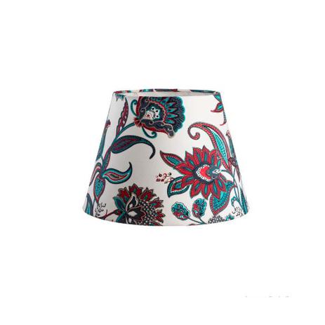 Cúpula de abajur cônica G Floral azul e vermelho LS Ilumina Menor preço em Cúpula de abajur cônica G Floral azul e vermelho LS Ilumina