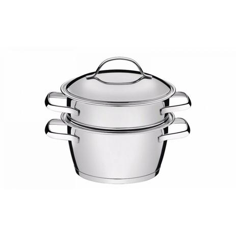 Cuscuzeira Aço Inox com Fundo Triplo 2 Peças Allegra Tramontina Menor preço em Cuscuzeira Aço Inox com Fundo Triplo 2 Peças Allegra Tramontina