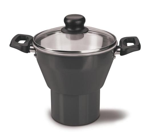 Cuscuzeira de alumínio 16cm - Turim - Cor Cannon Black - Tramontina Menor preço em Cuscuzeira de alumínio 16cm - Turim - Cor Cannon Black - Tramontina