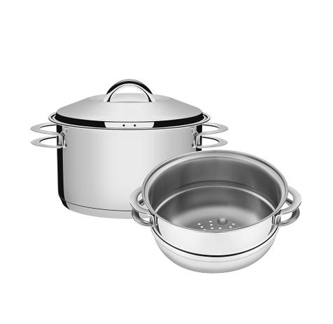 Cuscuzeira em Aço Inox com 2 Peças Solar - Tramontina Menor preço em Cuscuzeira em Aço Inox com 2 Peças Solar - Tramontina