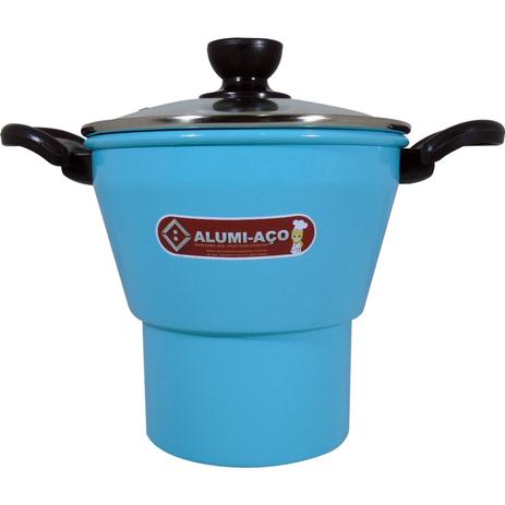 Cuscuzeira Tiffany 18cm - Tampa de Vidro - Alumi-aço Menor preço em Cuscuzeira Tiffany 18cm - Tampa de Vidro - Alumi-aço