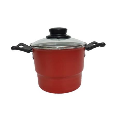 Cuscuzeiro N 18 Marcolar Antiaderente Tampa de Vidro Rouge Menor preço em Cuscuzeiro N 18 Marcolar Antiaderente Tampa de Vidro Rouge