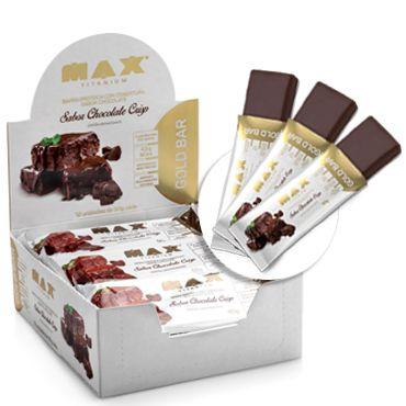 Cx 12 Un Gold Bar Chocolate Crisp - Max Titanium Menor preço em Cx 12 Un Gold Bar Chocolate Crisp - Max Titanium