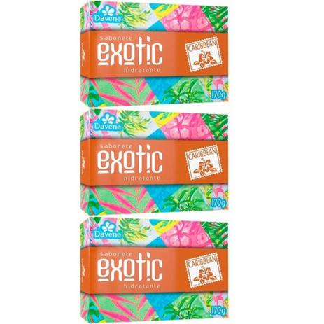 Davene Exotic Sabonete Caribbean 170g (Kit C/03) Menor preço em Davene Exotic Sabonete Caribbean 170g (Kit C/03)