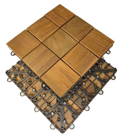 Deck de Madeira Modulado com Base Plástica Quadriculado 30x30 Kit 240 Peças (20m²) - Scrock Pisos Menor preço em Deck de Madeira Modulado com Base Plástica Quadriculado 30x30 Kit 240 Peças (20m²) - Scrock Pisos