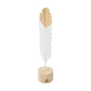Decor metal/madeira wood base branco/dourado gde 6x6x28.5cm - Urban Menor preço em Decor metal/madeira wood base branco/dourado gde 6x6x28.5cm - Urban
