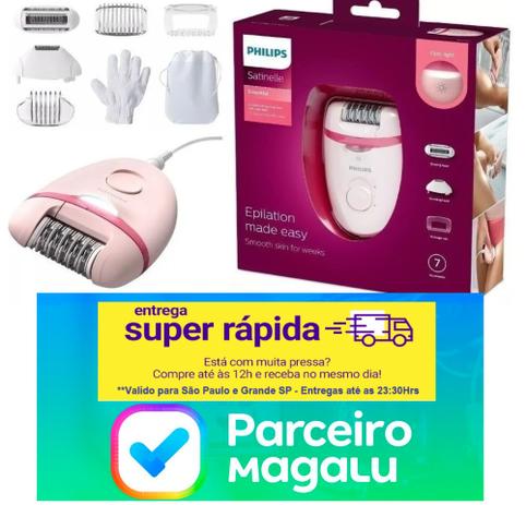 Depilador Elétrico Philips Satinelle Essential BRE285/00 - 07 Acessórios - 2 Velocidades Menor preço em Depilador Elétrico Philips Satinelle Essential BRE285/00 - 07 Acessórios - 2 Velocidades