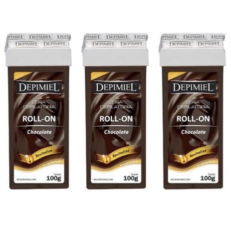 Depimiel Chocolate Cera Depilatória Rollon 100g (Kit C/03) Menor preço em Depimiel Chocolate Cera Depilatória Rollon 100g (Kit C/03)
