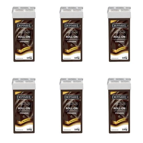 Depimiel Chocolate Cera Depilatória Rollon 100g (Kit C/06) Menor preço em Depimiel Chocolate Cera Depilatória Rollon 100g (Kit C/06)