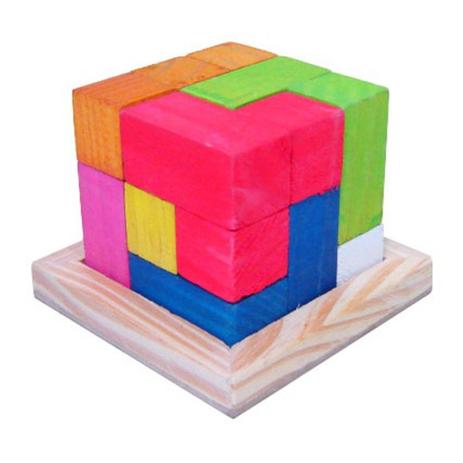 Desafio - Cubo para Montar - Madeira - Multicolorido - 100 artesanal Menor preço em Desafio - Cubo para Montar - Madeira - Multicolorido - 100 artesanal
