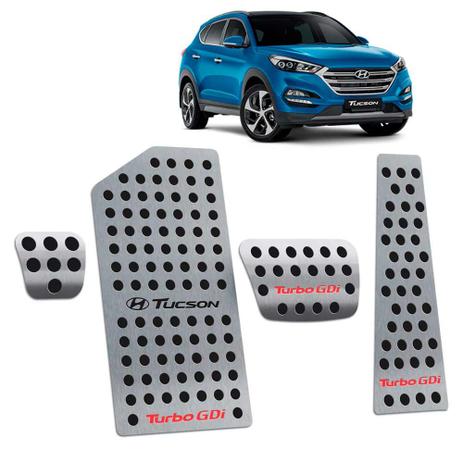 Descanso + Pedaleira Inox New Tucson Turbo 2017/2019 Preto - Jr Menor preço em Descanso + Pedaleira Inox New Tucson Turbo 2017/2019 Preto - Jr
