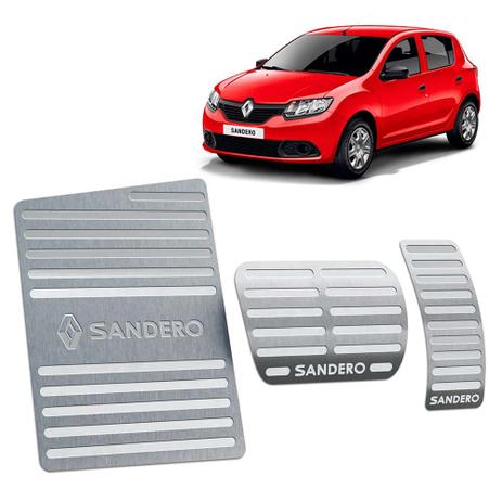 Descanso + Pedaleira Sandero 2014/2019 Automático Prata - Jr Menor preço em Descanso + Pedaleira Sandero 2014/2019 Automático Prata - Jr