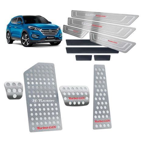 Descanso Pedaleira Soleira Prata New Tucson Turbo 2017/2019 - Jr Menor preço em Descanso Pedaleira Soleira Prata New Tucson Turbo 2017/2019 - Jr