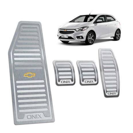 Descanso + Pedaleiras Chevrolet Onix 2017/2019 Manual Prata - Jr Menor preço em Descanso + Pedaleiras Chevrolet Onix 2017/2019 Manual Prata - Jr