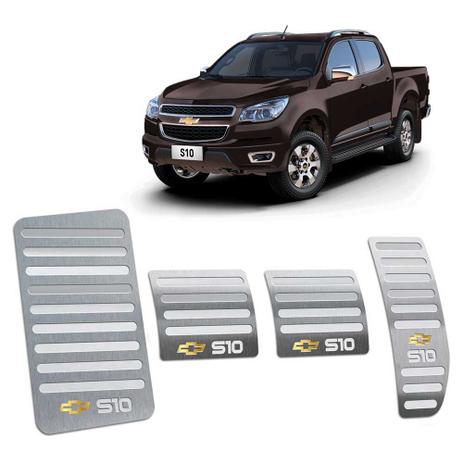 Descanso + Pedaleiras Chevrolet S10 2012 / 2016 Manual Prata - Jr Menor preço em Descanso + Pedaleiras Chevrolet S10 2012 / 2016 Manual Prata - Jr
