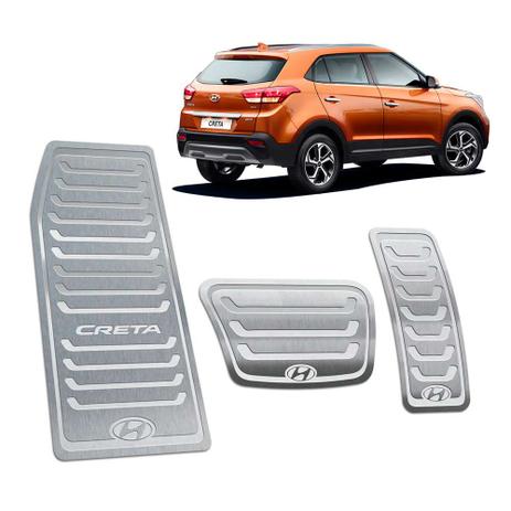 Descanso + Pedaleiras Creta 2017 / 2019 Automático Prata - Jr Menor preço em Descanso + Pedaleiras Creta 2017 / 2019 Automático Prata - Jr