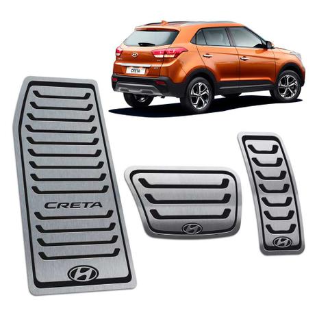 Descanso + Pedaleiras Creta 2017 / 2019 Automático Preto - Jr Menor preço em Descanso + Pedaleiras Creta 2017 / 2019 Automático Preto - Jr
