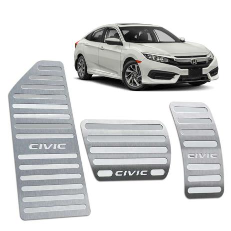 Descanso + Pedaleiras Honda Civic 2017/2019 Automático Prata - Jr Menor preço em Descanso + Pedaleiras Honda Civic 2017/2019 Automático Prata - Jr