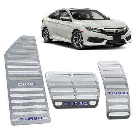 Descanso Pedaleiras Honda Civic Turbo 2017 A 2019 Prata - Jr Menor preço em Descanso Pedaleiras Honda Civic Turbo 2017 A 2019 Prata - Jr