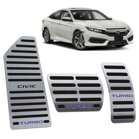 Descanso Pedaleiras Honda Civic Turbo 2017 A 2019 Preto - Jr Menor preço em Descanso Pedaleiras Honda Civic Turbo 2017 A 2019 Preto - Jr