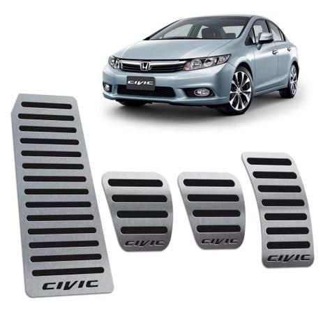 Descanso + Pedaleiras Inox Civic 2012 A 2016 Manual Preto - Jr Menor preço em Descanso + Pedaleiras Inox Civic 2012 A 2016 Manual Preto - Jr