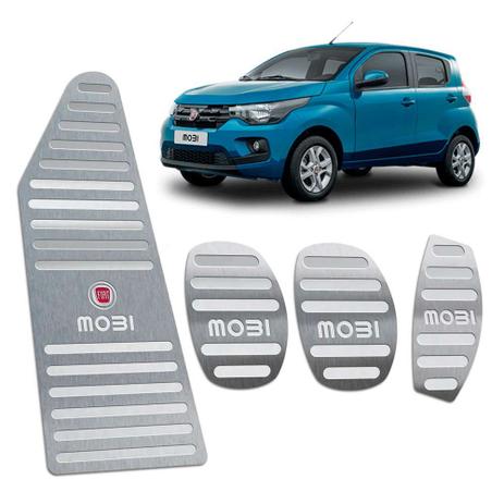 Descanso + Pedaleiras Mobi 2017/2019 Manual Prata - Jr Menor preço em Descanso + Pedaleiras Mobi 2017/2019 Manual Prata - Jr