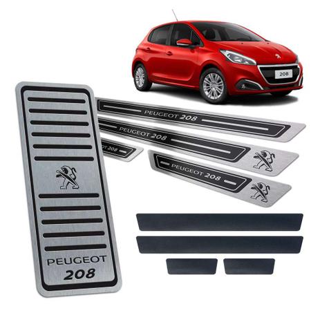 Descanso Soleira + Vinil Peugeot 208 2014/2019 Preto Relevo - Jr Menor preço em Descanso Soleira + Vinil Peugeot 208 2014/2019 Preto Relevo - Jr