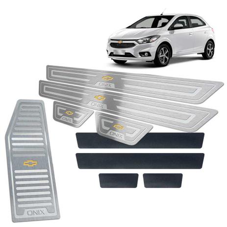 Descanso + Soleiras + Vinil Chevrolet Onix 2017/2019 Prata - Jr Menor preço em Descanso + Soleiras + Vinil Chevrolet Onix 2017/2019 Prata - Jr