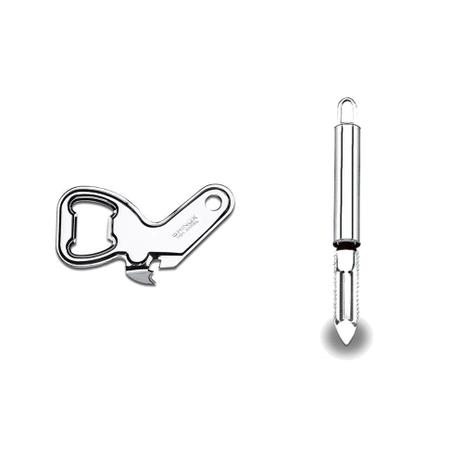 Descascador de Legumes + Abridor de Latas e Garrafas Inox Brinox Menor preço em Descascador de Legumes + Abridor de Latas e Garrafas Inox Brinox