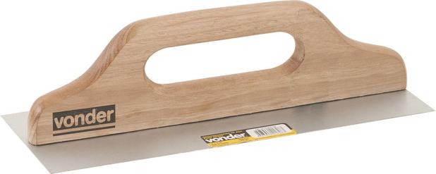 Desempenadeira aço lisa 12,0x31,0cm cabo total madeira fechado para drywall - Vonder Menor preço em Desempenadeira aço lisa 12,0x31,0cm cabo total madeira fechado para drywall - Vonder