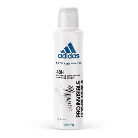 Desodorante Adidas Aerossol Feminino Invisible 150ml Menor preço em Desodorante Adidas Aerossol Feminino Invisible 150ml