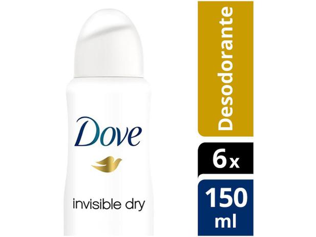 Desodorante Aerosol Antitranspirante Feminino - Dove Invisible Dry 150ml Cada 6 Unidades é boa?